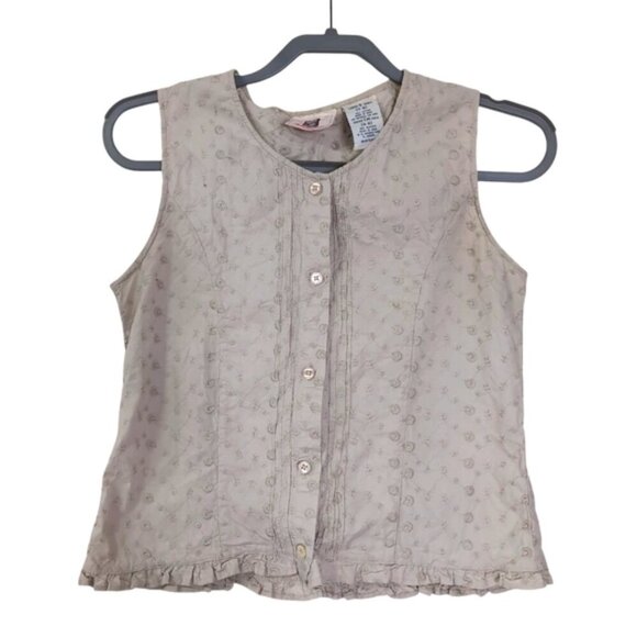 Faded Glory Vintage 90s Y2K Embroidered Boho Cottage Forest Sleeveless Top S - Picture 1 of 6